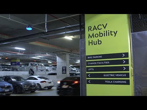 Bike racks &amp; electric car charging stations at RACV Mobility Hub