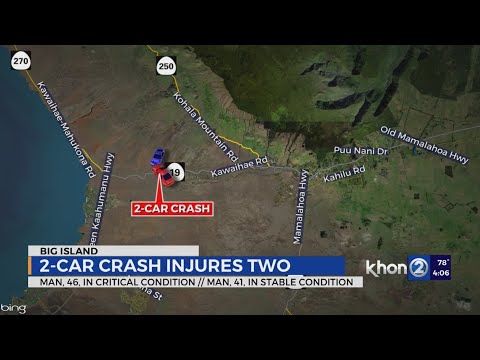 2 people injured in 2-car crash on Hawaii Island