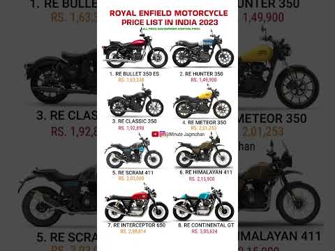 Royal Enfield All Motorcycle Price List 2023 | #shorts #minutejagmohan #viral