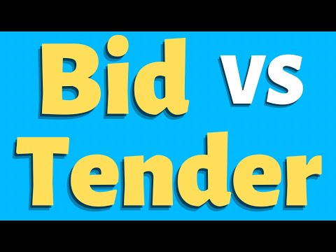 What is the difference between Bid and Tender | Tender vs Bid | What is a Bid | What is Tender